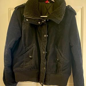 Dark navy blue corduroy bomber jacket - Juniors 12 H&M